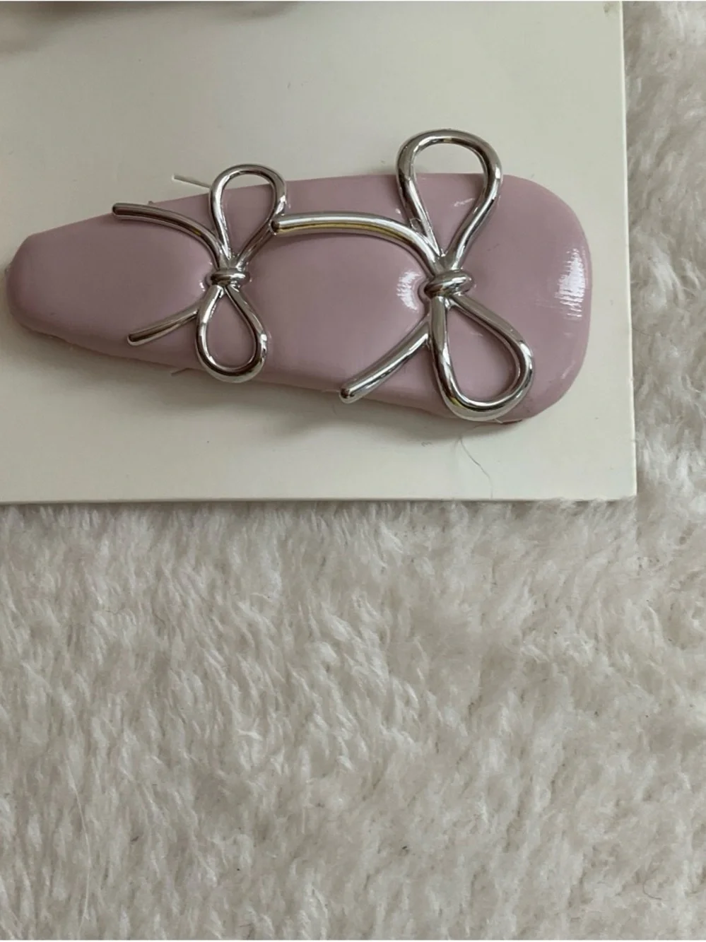 a new day Lilac Hair Clips with Silver Bow Detail - Set of 2